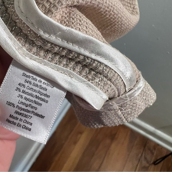 A.n.a. One Button Blazer Beige Silver Metallic M - Picture 8 of 8